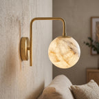 Alabaster Globe Wall Sconce