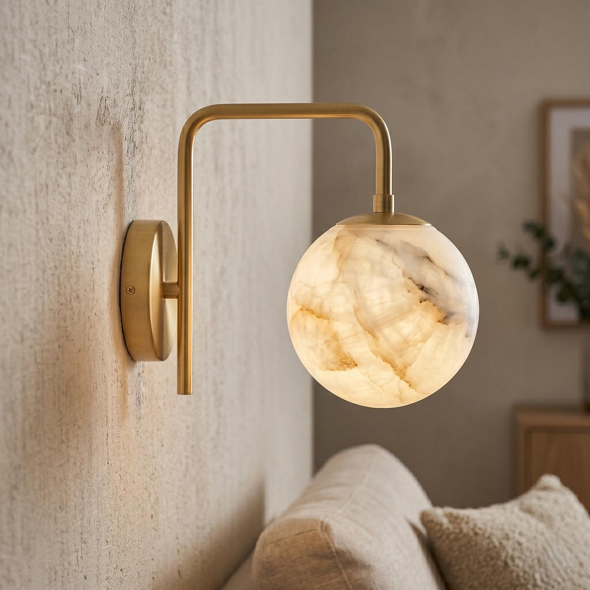 Alabaster Globe Wall Sconce