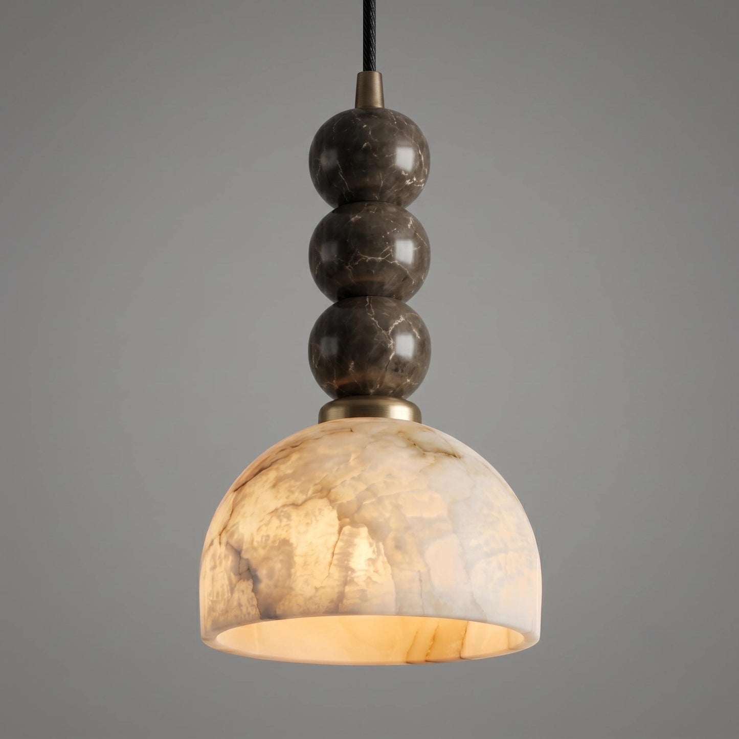 Alabaster Pendant Light, Marble Shade Ceiling Lamp, Brass Pendant Lamp, Modern Stone Hanging Light, Luxury Kitchen Island Lighting