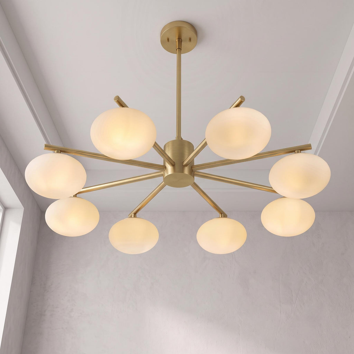 Brass Globe Chandelier
