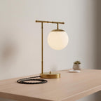 Modern Brass Globe Table Lamp