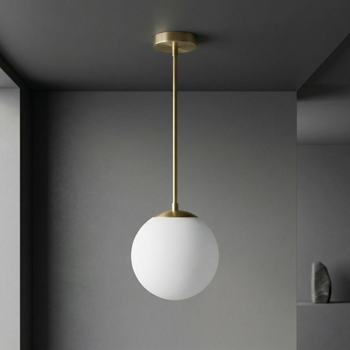 Brass Globe Pendant Light