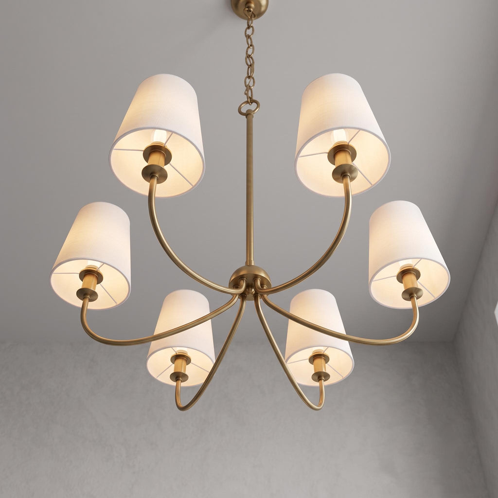 Modern Brass 6-Light Chandelier