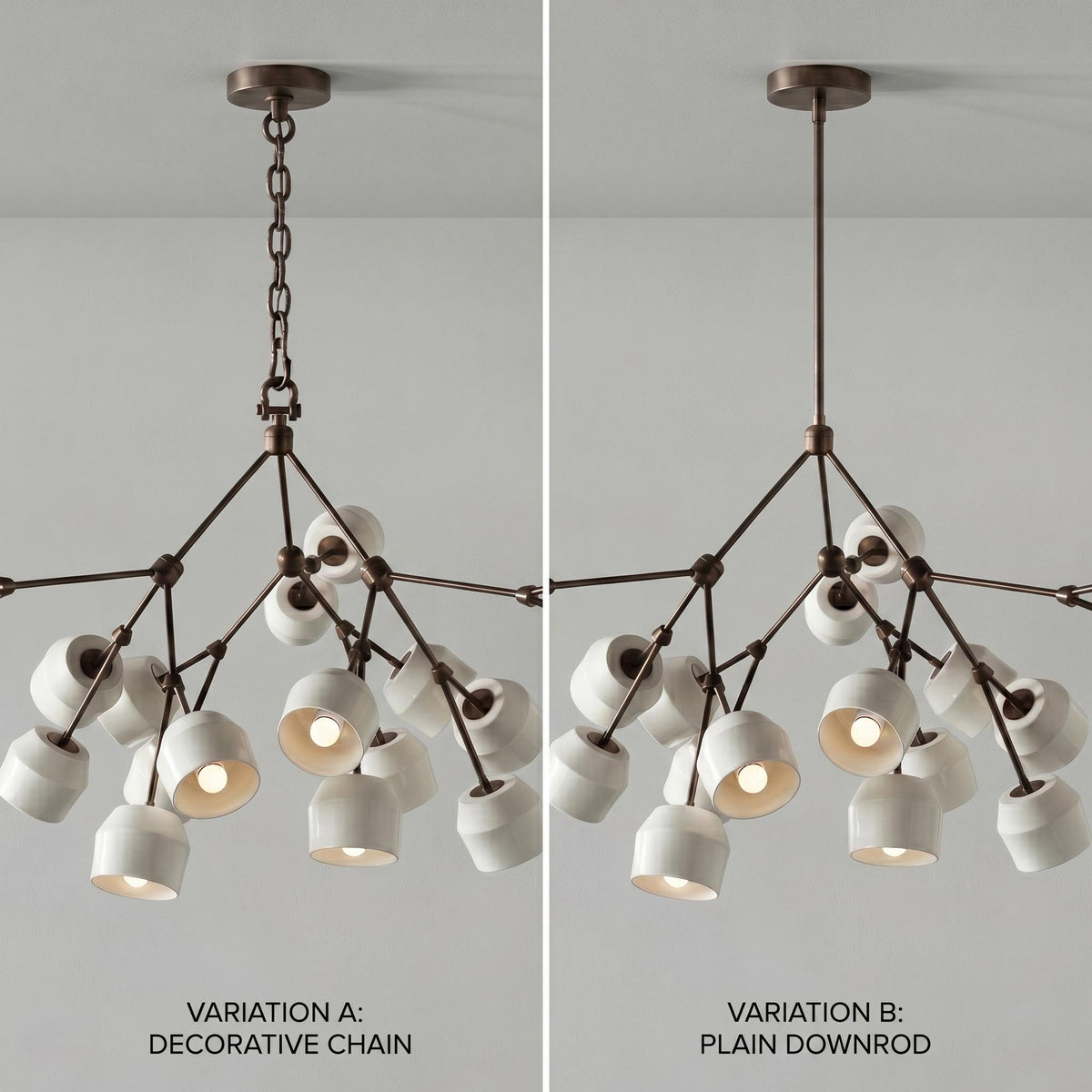 Architectural Large Branching Chandelier