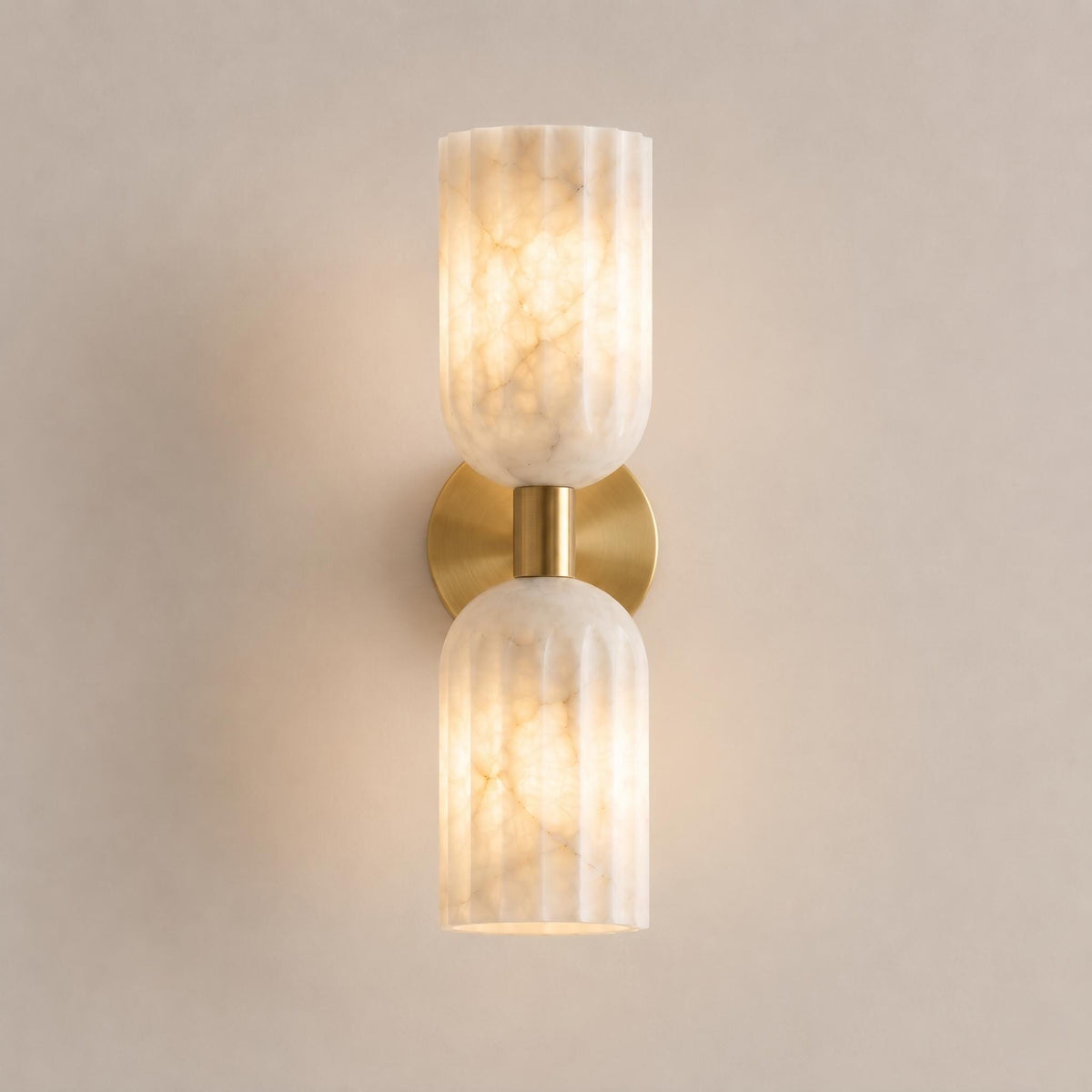 Fluted Alabaster Wall Sconce