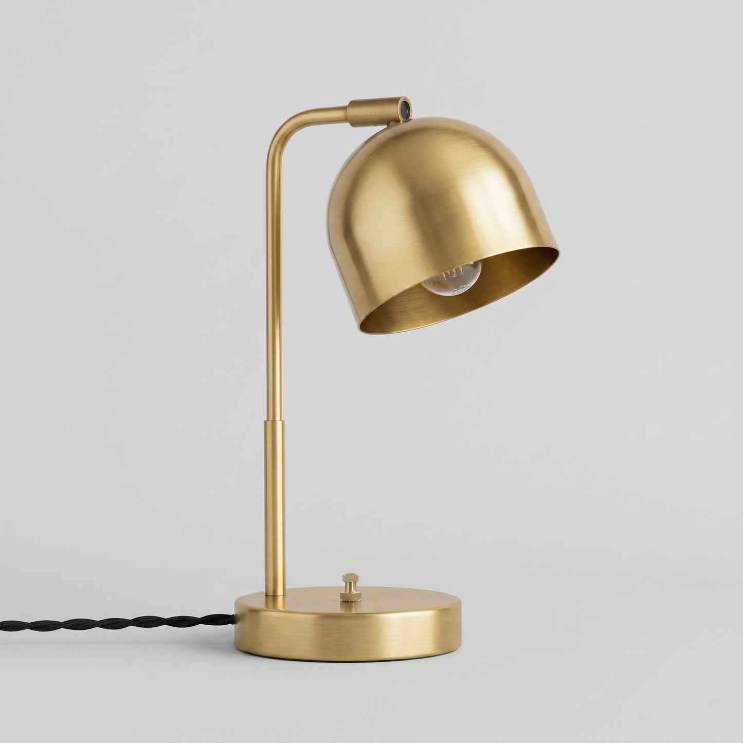 Brass Dome Desk Lamp – Adjustable Reading Light, Minimalist Bedside Lamp