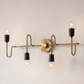 Modern Brass 4-Light Linear Wall Sconce