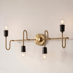 Modern Brass 4-Light Linear Wall Sconce