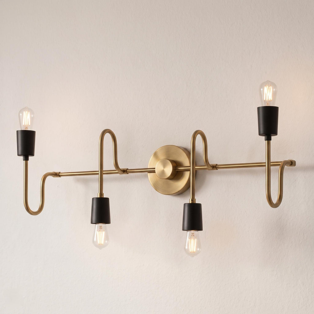 Modern Brass 4-Light Linear Wall Sconce