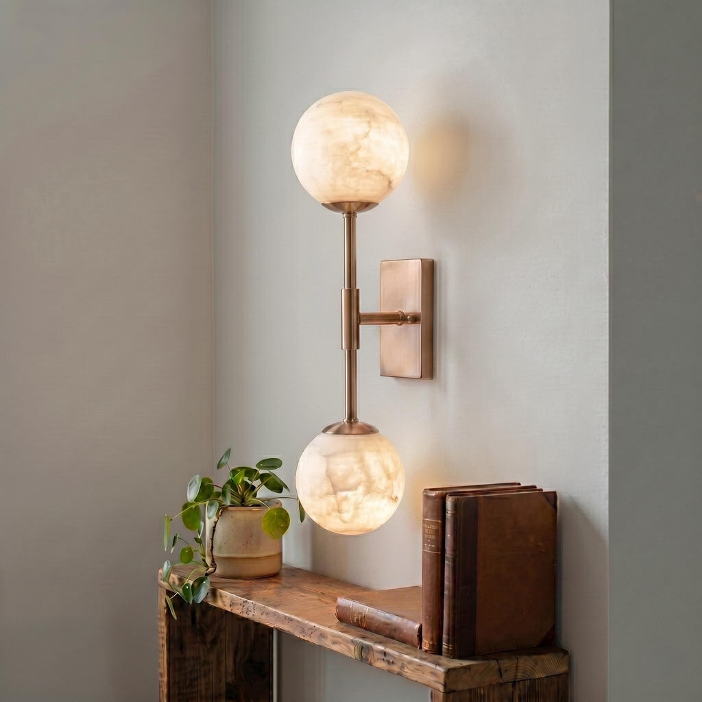 Alabaster Globe Wall Sconce