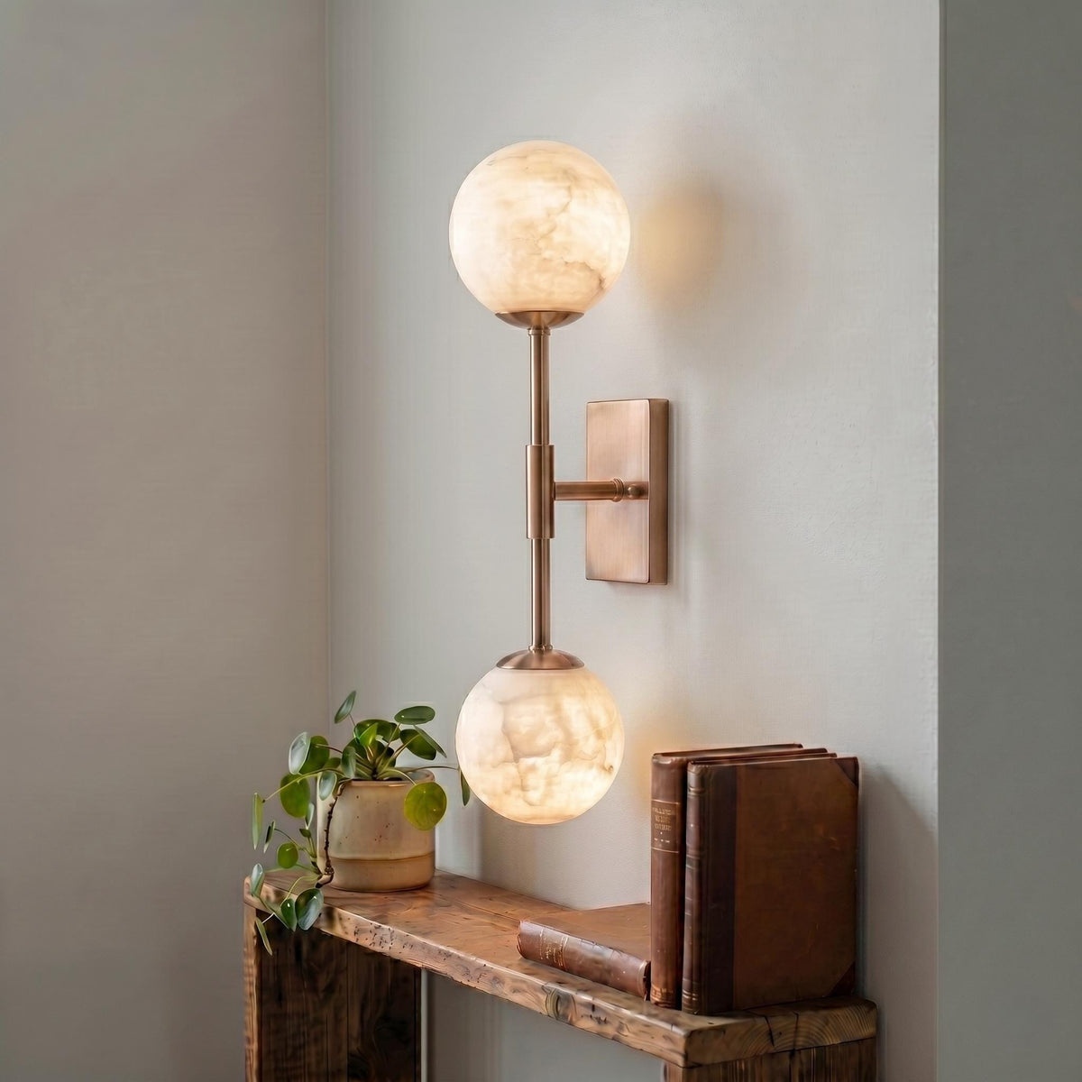 Alabaster Globe Wall Sconce