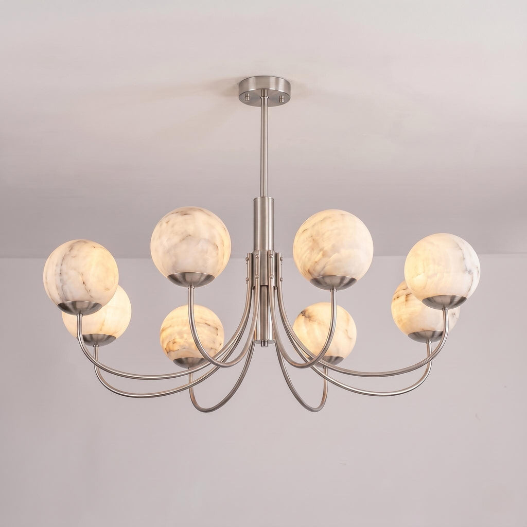 Natural Alabaster Globe Chandelier