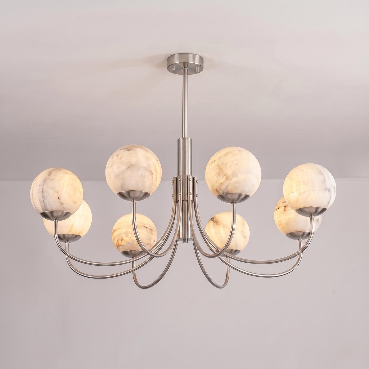 Natural Alabaster Globe Chandelier