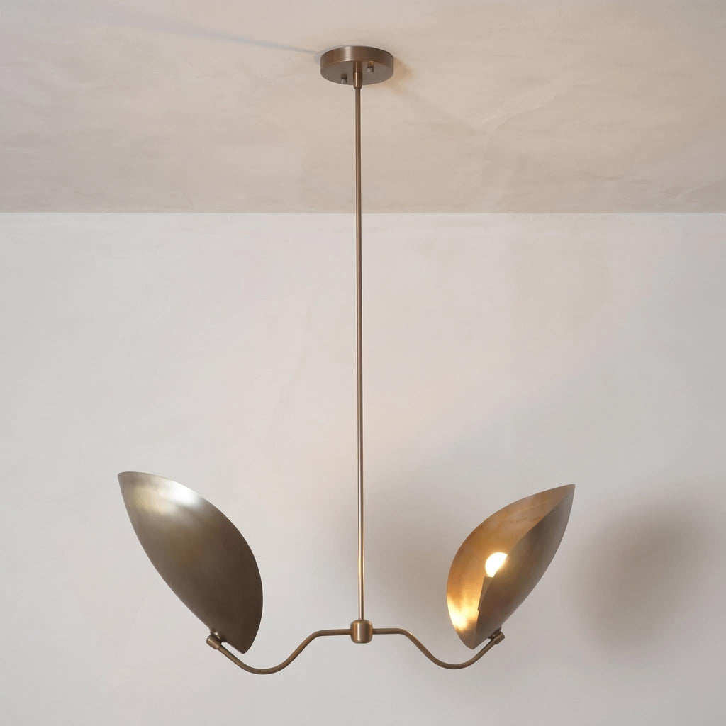 Mid Century Brass Lily Chandelier