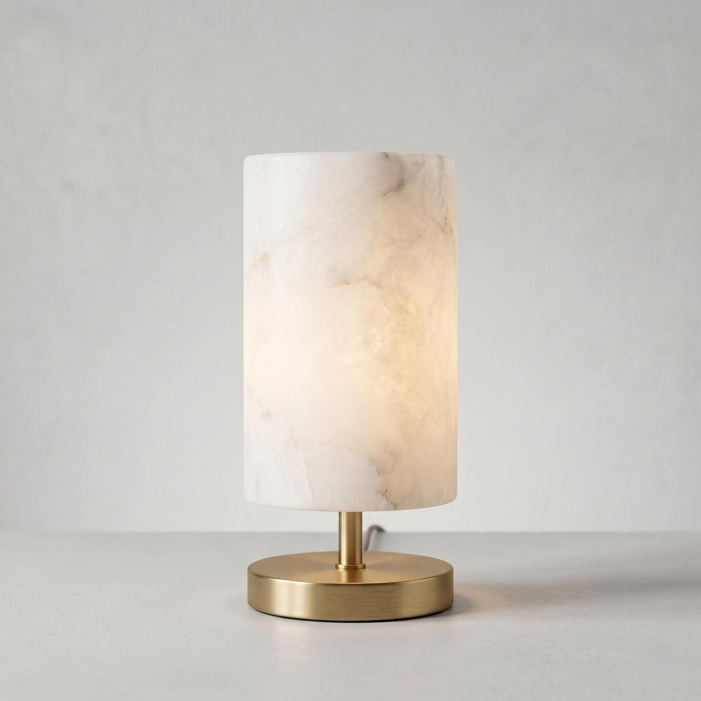 Natural Alabaster Table Lamp, Brass Bedside Lamp, Luxury Stone Desk Light, Modern Nightstand Lighting, Custom Finish