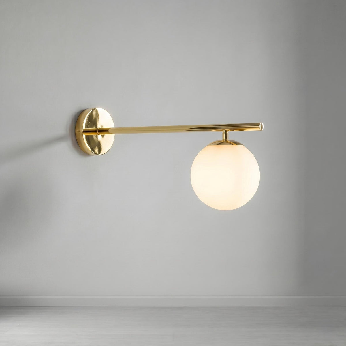 Brass Globe Wall Light