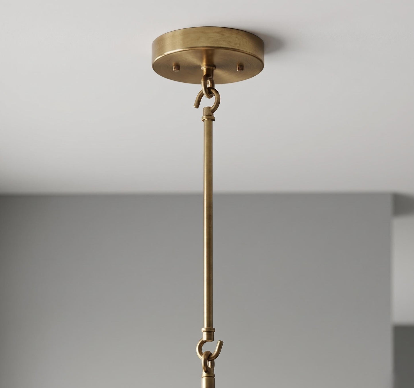 Antique Brass Pendant Light | Mid Century Drop Lamp | Brass Kitchen Island Hanging Light | Modern Dome Ceiling Pendant | Custom Drop Height