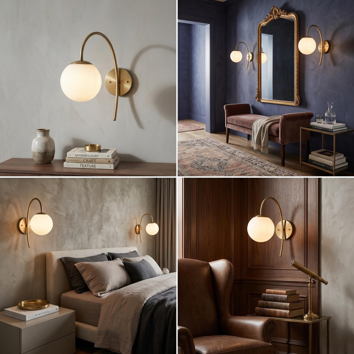 Arched Brass Wall Sconce