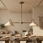 Dual Shade Brass Chandelier