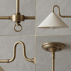 Dual Shade Brass Chandelier