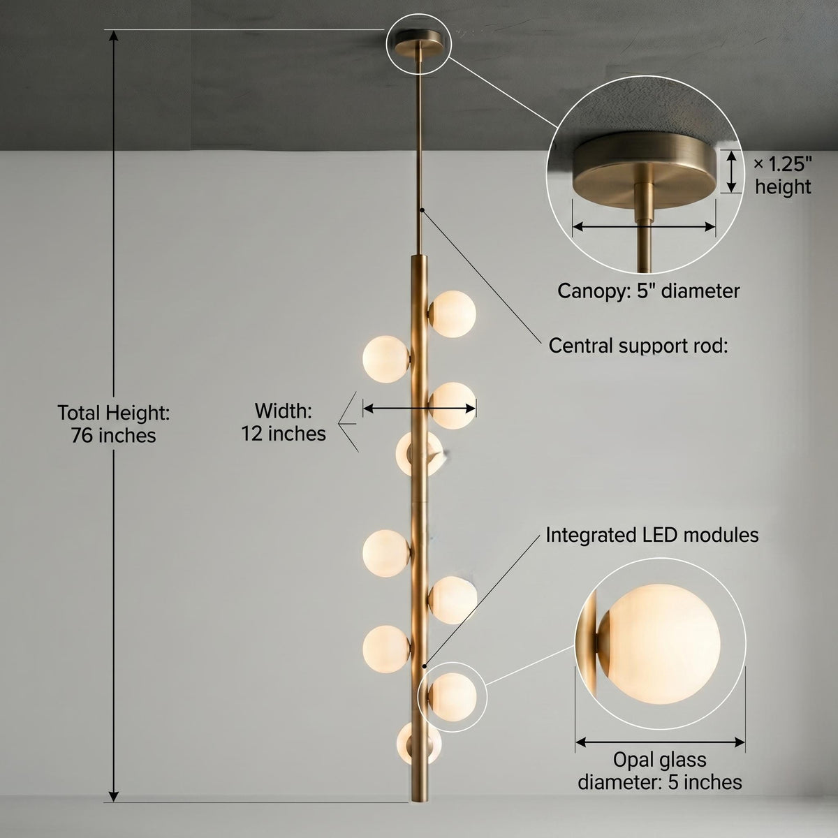 Luxury Brass Globe Chandelier