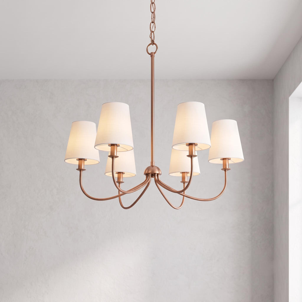 Modern Brass 6-Light Chandelier