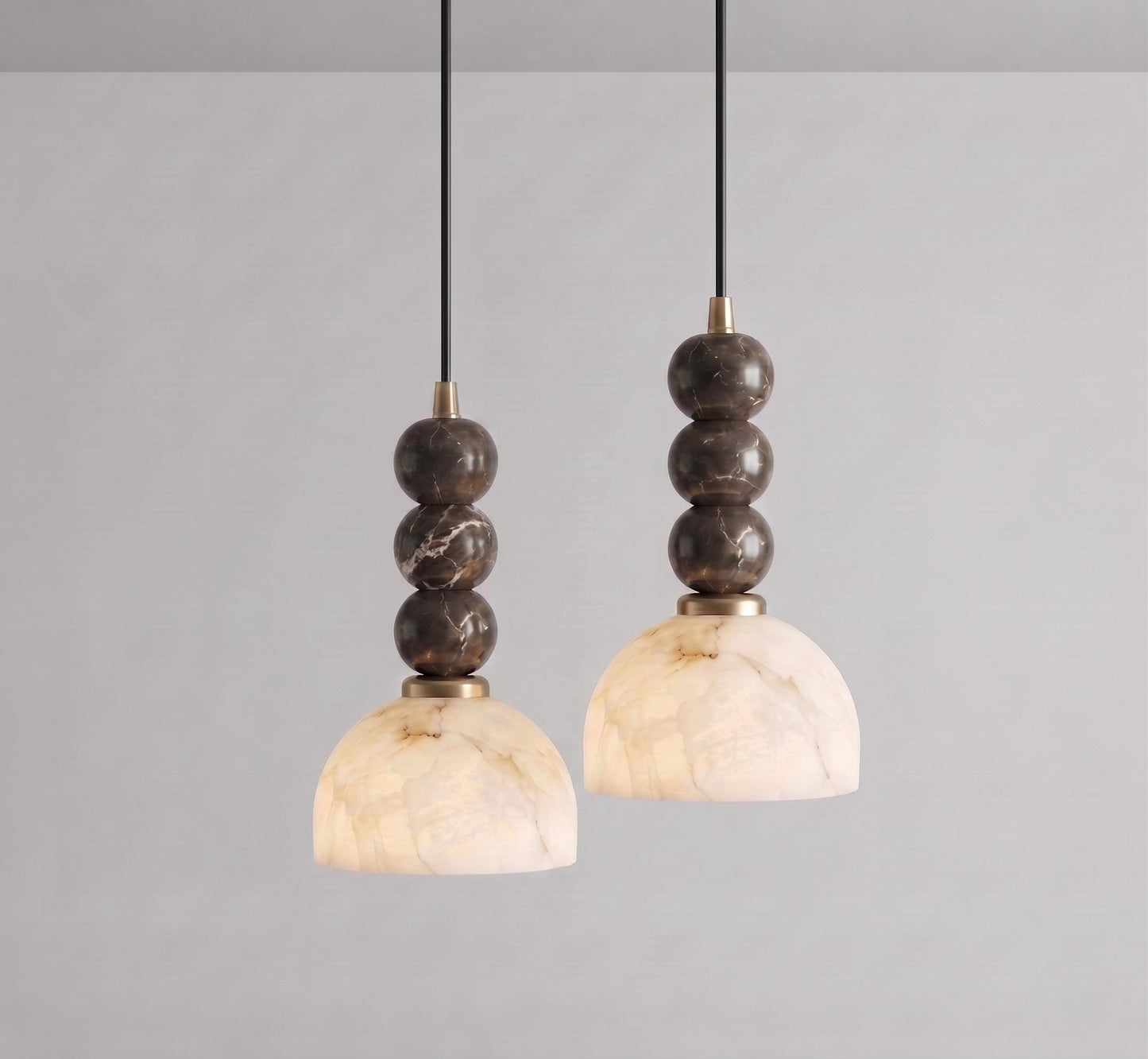 Alabaster Pendant Light, Marble Shade Ceiling Lamp, Brass Pendant Lamp, Modern Stone Hanging Light, Luxury Kitchen Island Lighting