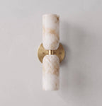 Alabaster Stone Double Cylinder Marble Sconce