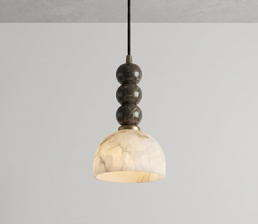 Alabaster Pendant Light, Marble Shade Ceiling Lamp, Brass Pendant Lamp, Modern Stone Hanging Light, Luxury Kitchen Island Lighting