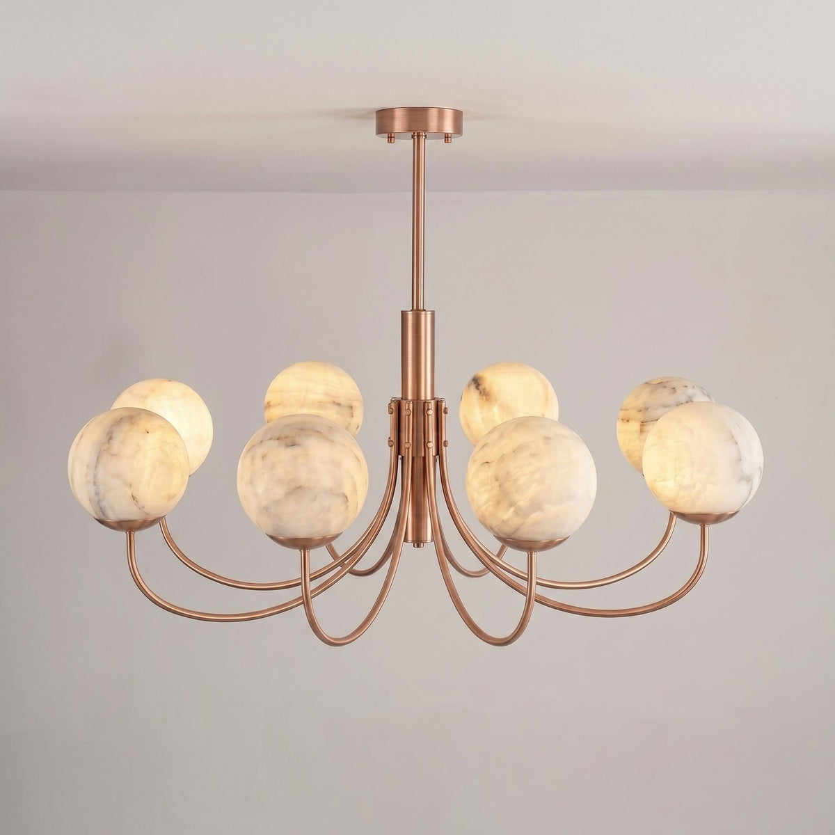 Natural Alabaster Globe Chandelier