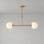 Modern Brass Double Globe Ceiling Light