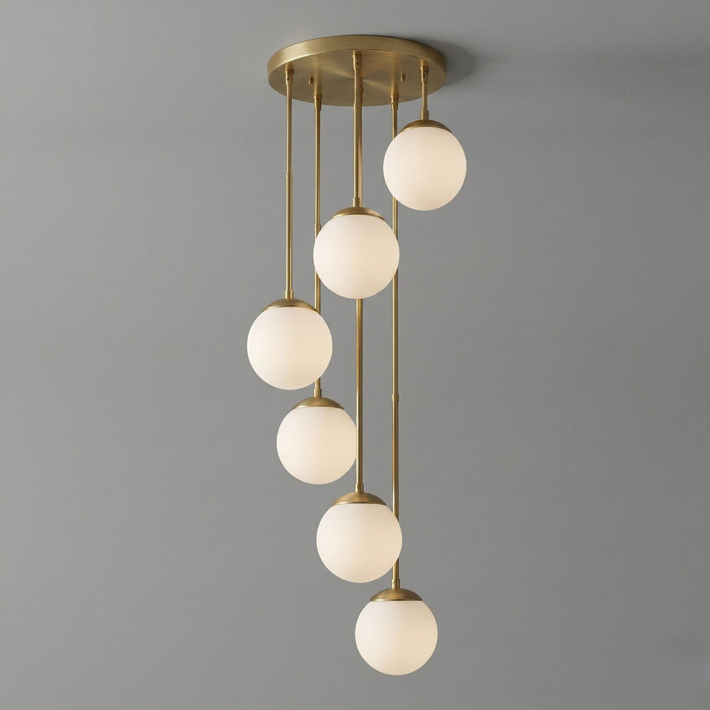 Modern Brass Globe Chandelier
