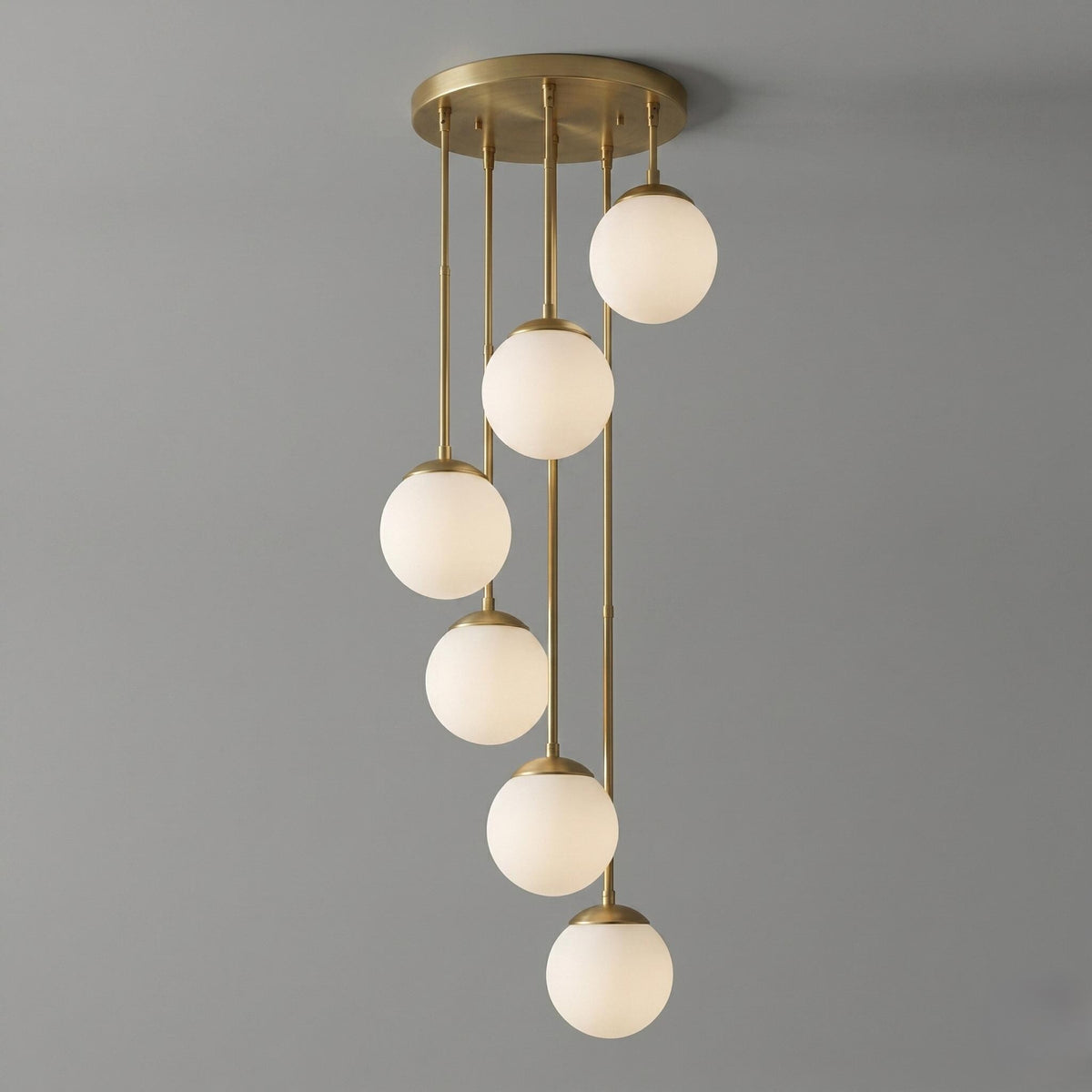 Modern Brass Globe Chandelier