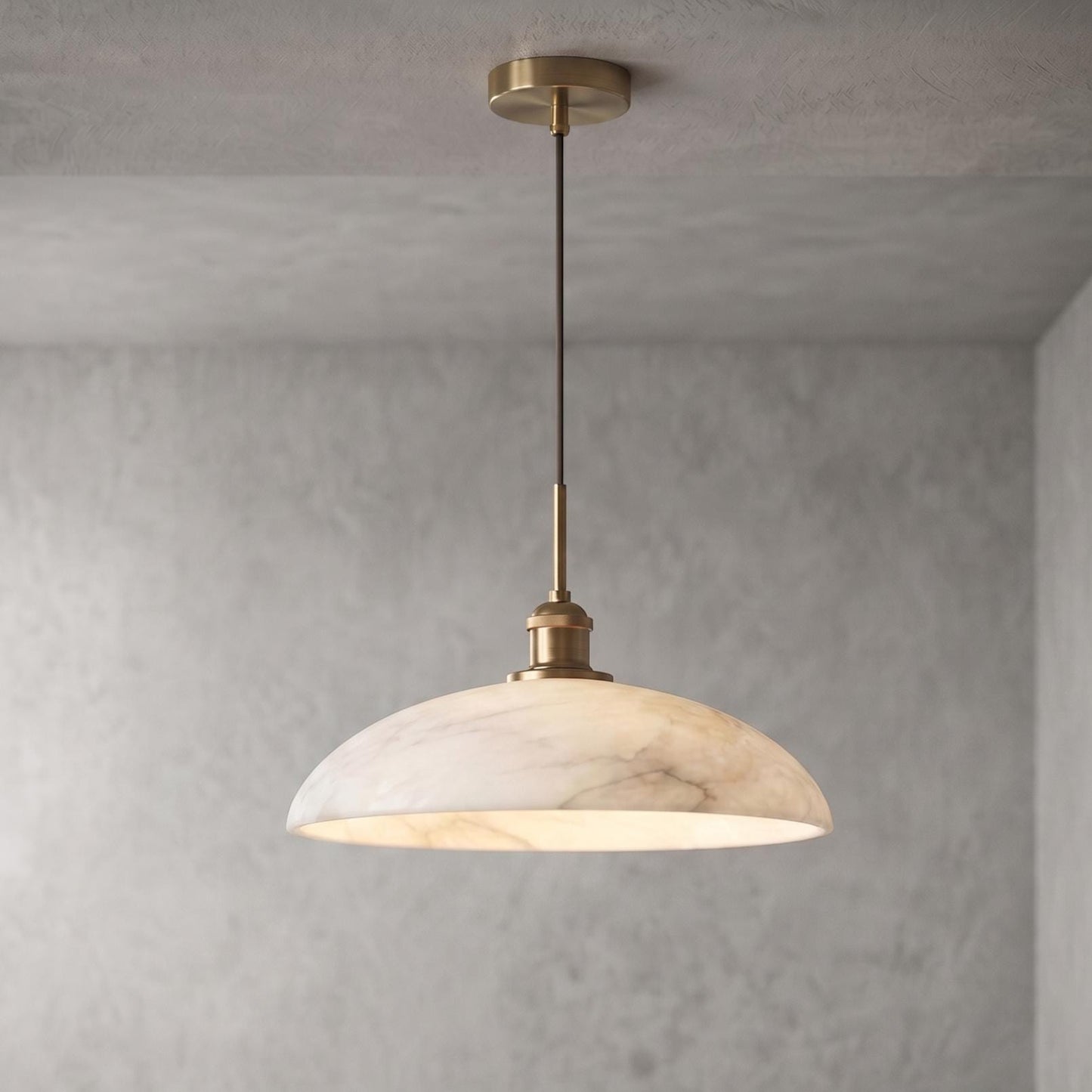 Alabaster Pendant Light, Large Stone Ceiling Lamp, Brass Hanging Light, Modern Marble Pendant, Kitchen Island Lighting, Luxury Ceiling Light