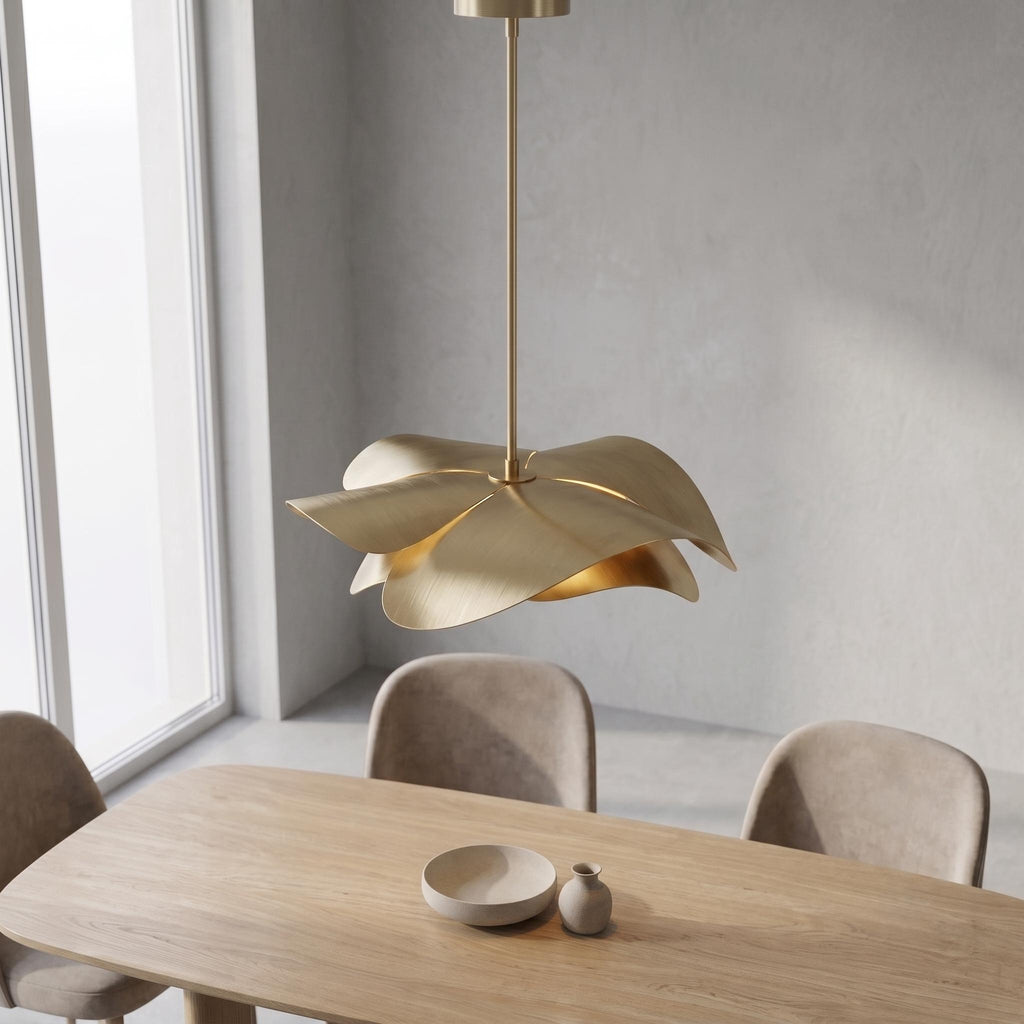 Modern Sculptural Brass Pendant Light