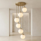 Modern Brass Globe Chandelier