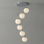 Modern Brass Globe Chandelier