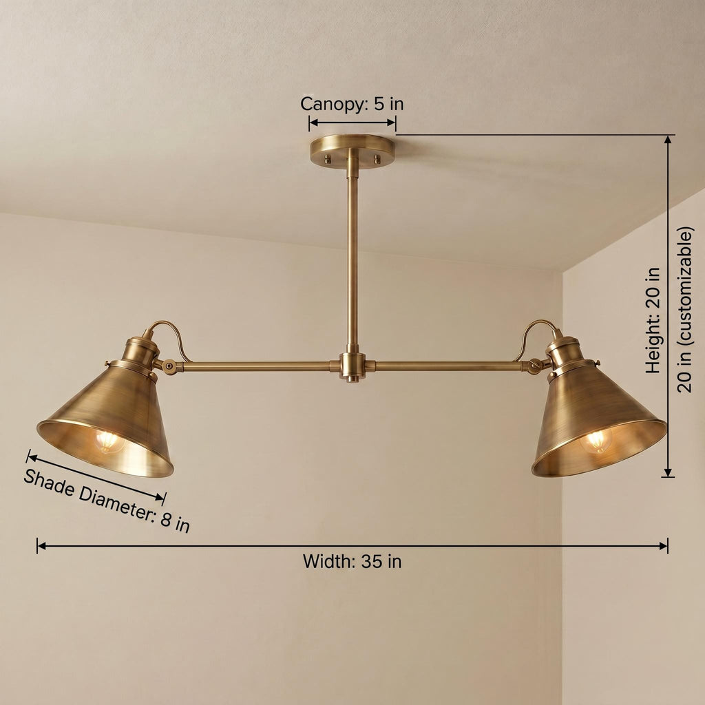 Brass Linear Chandelier