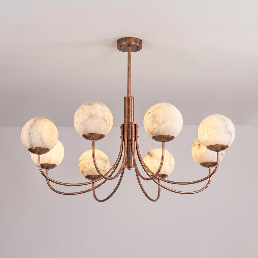 Natural Alabaster Globe Chandelier