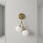 Brass Double Globe Sconce