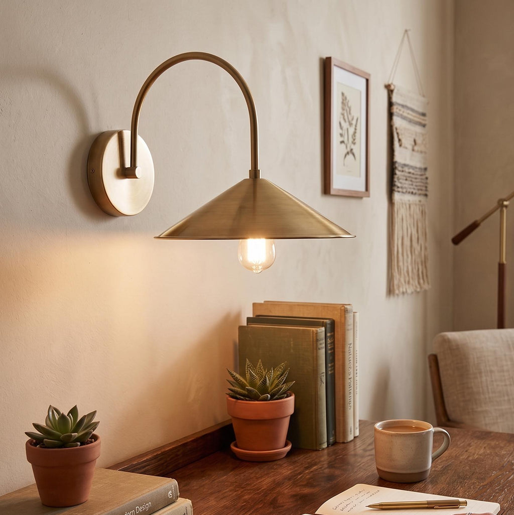 Modern Brass Dome Wall Sconce