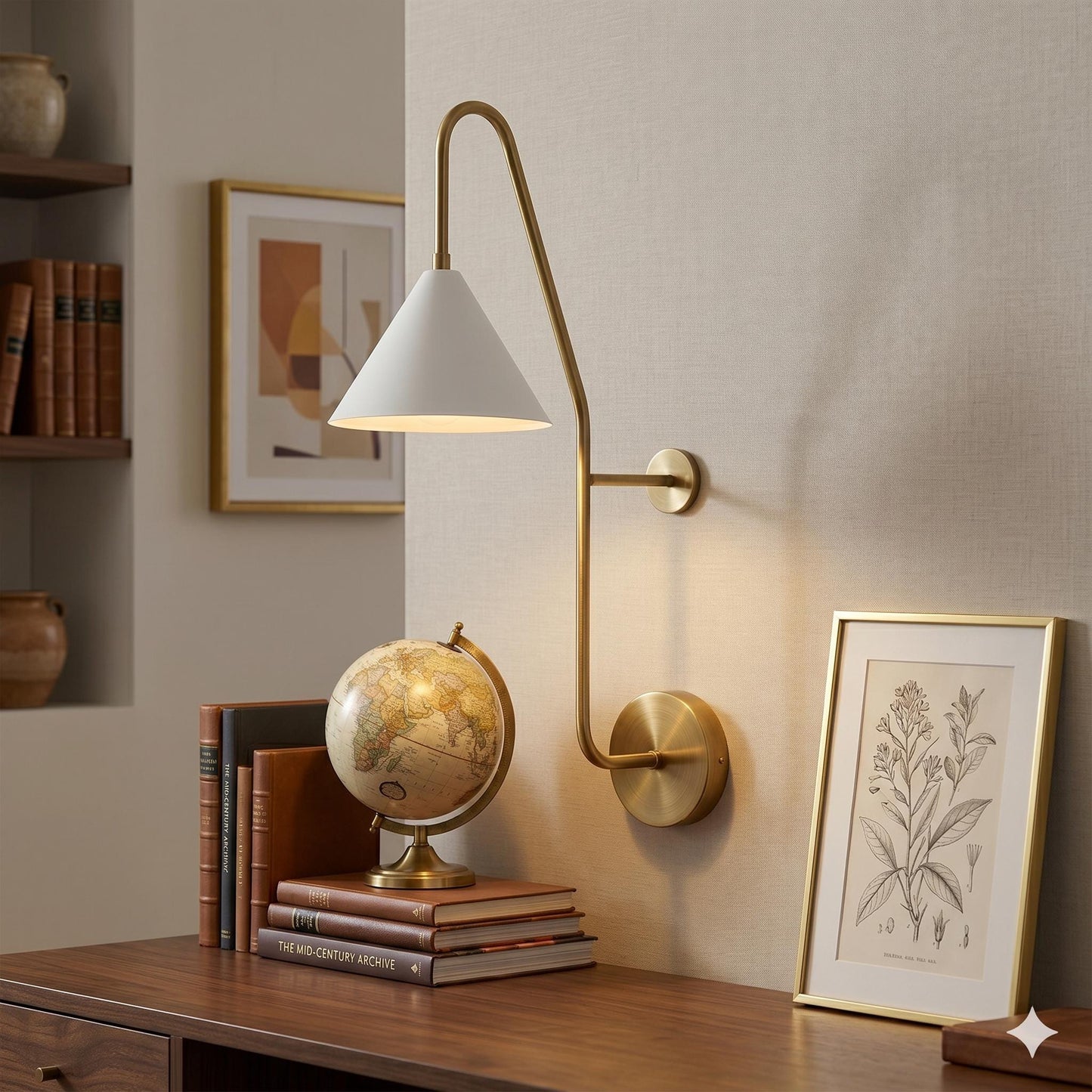 Modern Brass Swing Arm Wall Sconce – 29 Adjustable Reading Lamp Fixture