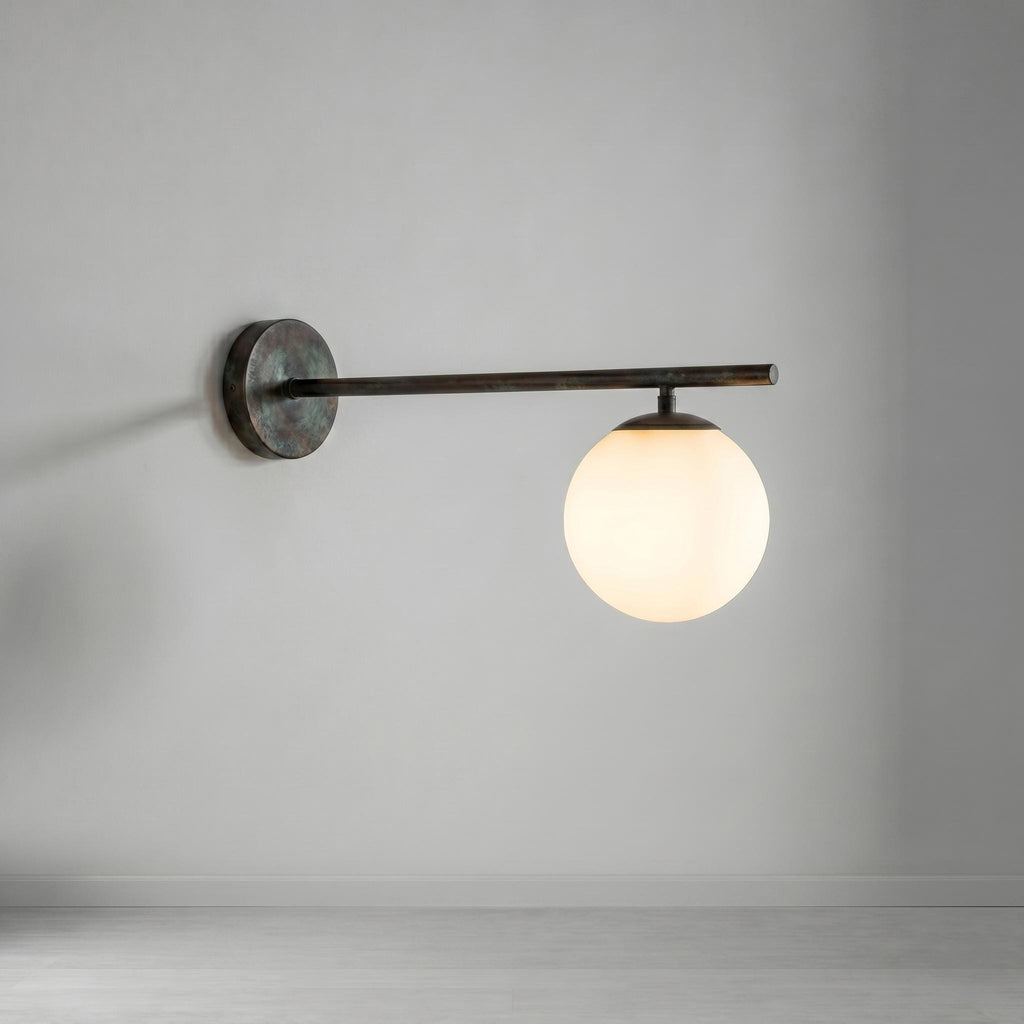 Brass Globe Wall Light