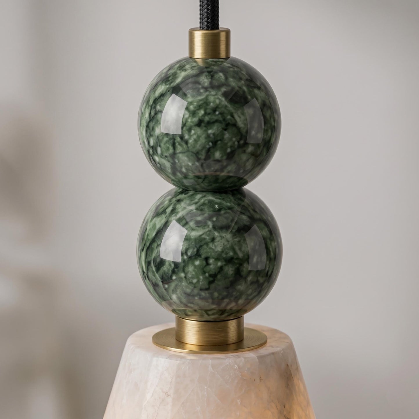 Natural Alabaster Pendant Light, Brass Hanging Lamp, Stone Beaded Pendant, Luxury Kitchen Island Lighting, Custom Fixture