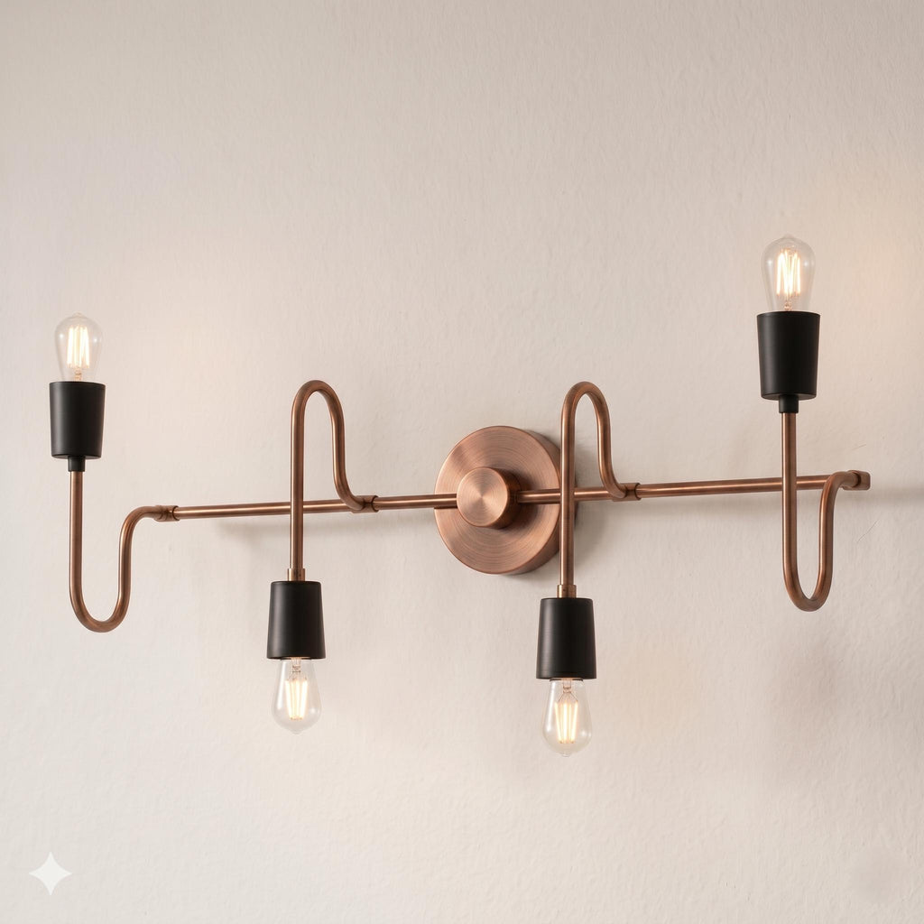 Modern Brass 4-Light Linear Wall Sconce