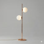 Modern Brass Double Globe Floor Lamp