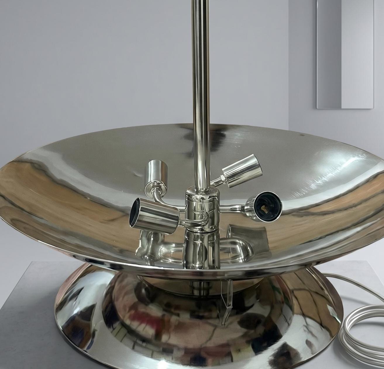 Modern Brass Tiered Chandelier, Mid Century Pendant Light, Sculptural Ceiling Fixture, Luxury Dining Room Lighting