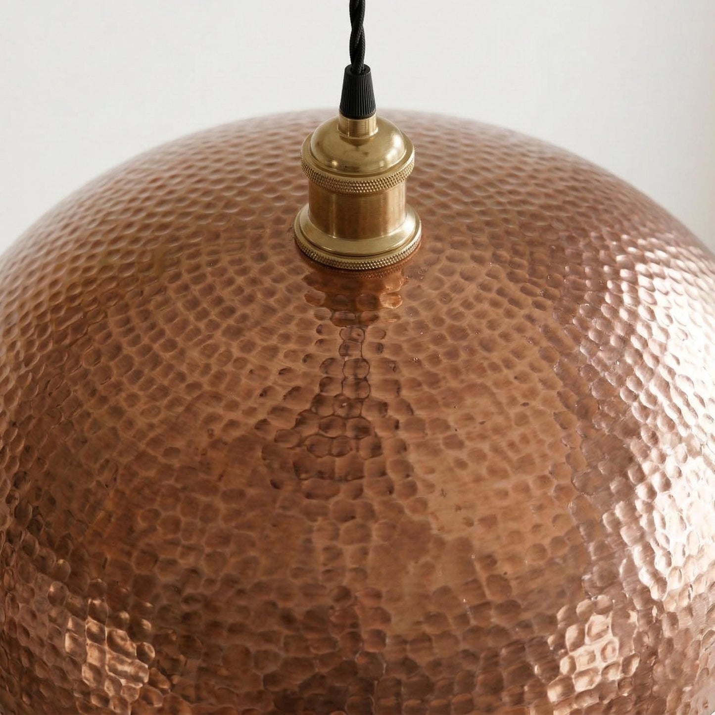 Hammered Copper Dome Pendant Light, Rustic Hanging Lamp, Kitchen Island Lighting