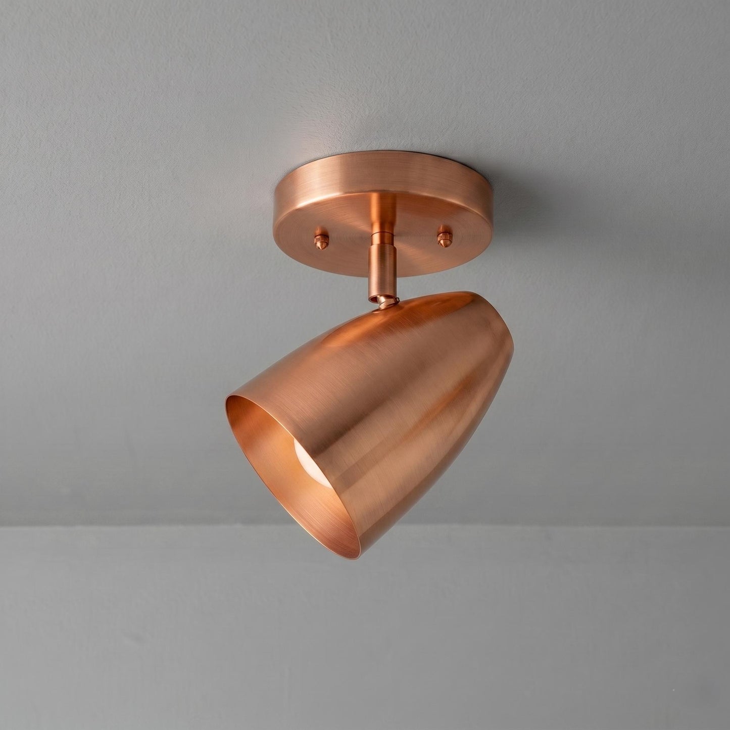 Modern Brass Spotlight Ceiling Light – Adjustable Flush Mount Fixture – Minimalist Gold Lamp