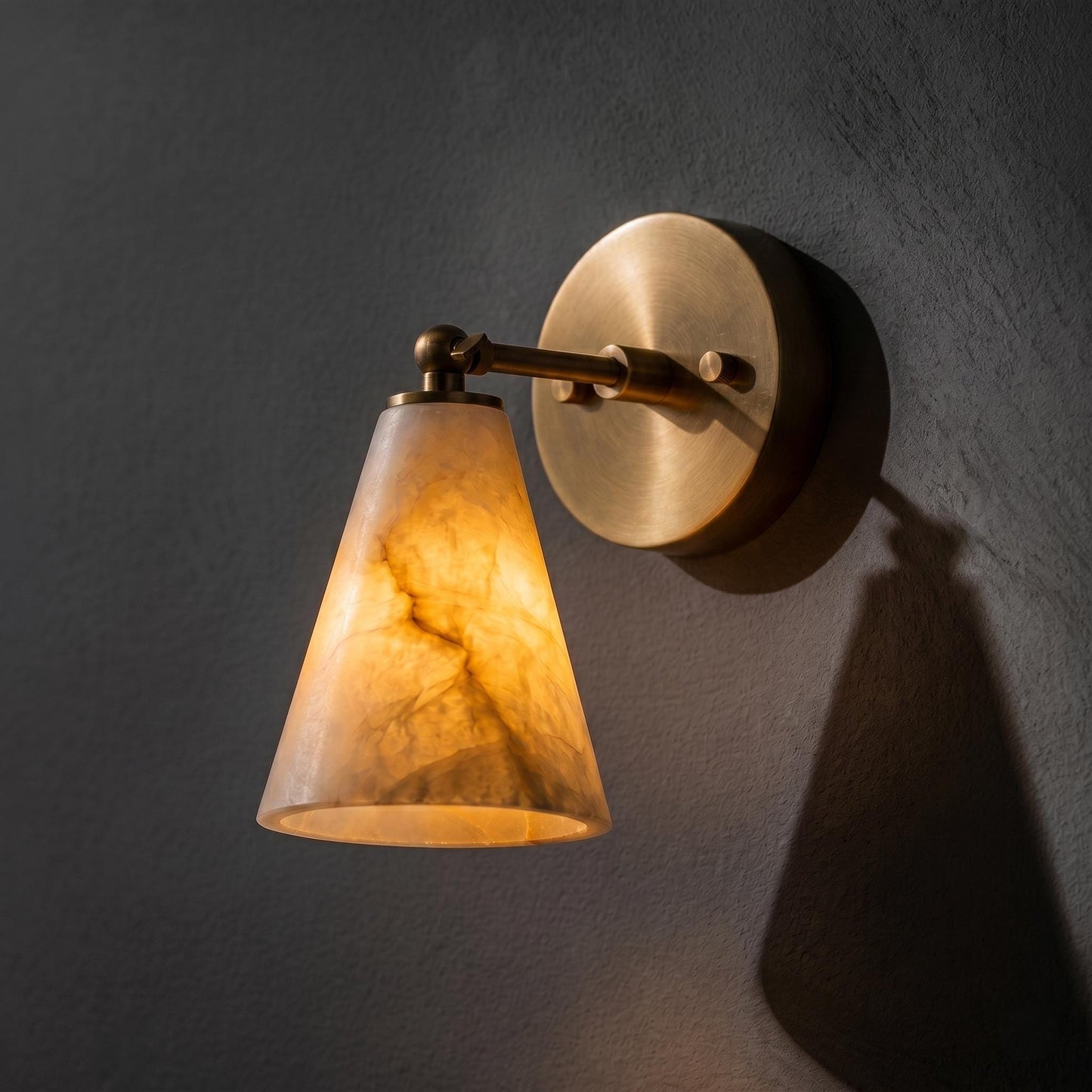 Modern Alabaster Wall Sconce, Brass Wall Light, Luxury Marble Wall Lamp, Bedroom Bedside Sconce, Bathroom Vanity Light, Handmade Lighting